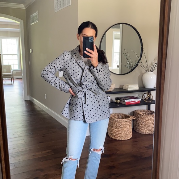 Polka Dot Belted Blazer - Picture 4 of 8